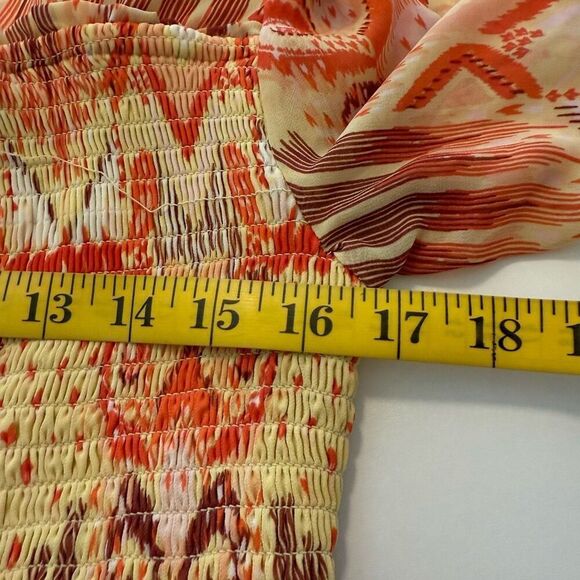 Torrid Smocked Chiffon Babydoll Three Quarter Sleeve Top Sz 1X - Picture 8 of 12